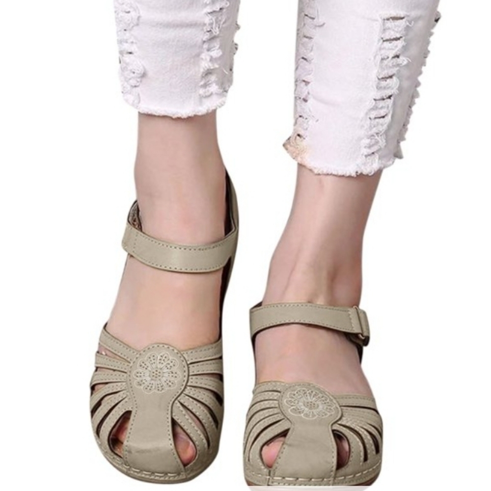 Floral Comfy Breathable Hook Loop Sandals - (Sz US 8)